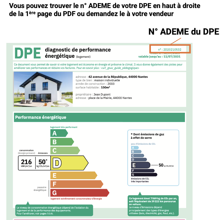 Trouver numéro ademe